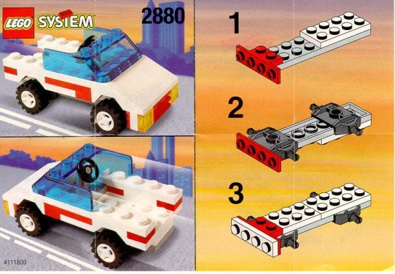 Notice / Instructions de Montage - LEGO - 2880 - WHITE SPORTS CAR: Page 1