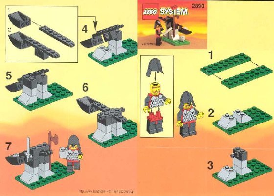 Notice / Instructions de Montage - LEGO - 2890 - CASTLE SINGLE CATAPULT: Page 1