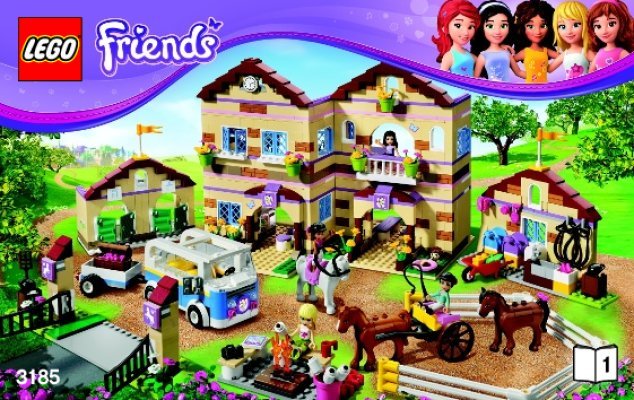 Notice / Instructions de Montage - LEGO - Friends - 3185 - Le camp d'équitation: Page 1