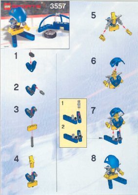 Notice / Instructions de Montage - LEGO - 3557 - Blue Player & Goal: Page 1