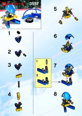 Notice / Instructions de Montage - LEGO - 3557 - Blue Player & Goal: Page 1