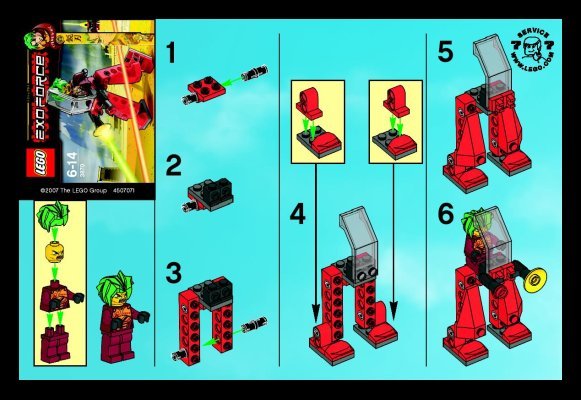 Notice / Instructions de Montage - LEGO - 3870 - Red Walker: Page 1