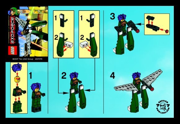 Notice / Instructions de Montage - LEGO - 3886 - Green Exo Fighter: Page 1