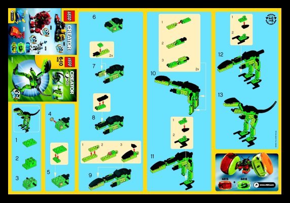 Notice / Instructions de Montage - LEGO - 4418 - Dino Pod: Page 1