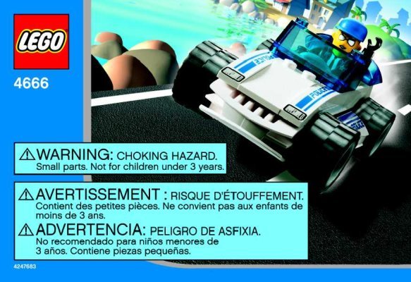 Notice / Instructions de Montage - LEGO - 4666 - Speedy Police Car: Page 1