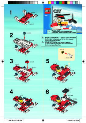 Notice / Instructions de Montage - LEGO - 4900 - Fire Helicopter: Page 1