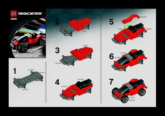 Notice / Instructions de Montage - LEGO - 4948 - Red Racer: Page 1