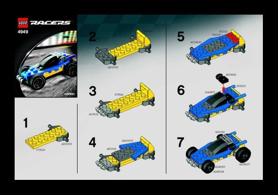 Notice / Instructions de Montage - LEGO - 4949 - Blue Buggy: Page 1