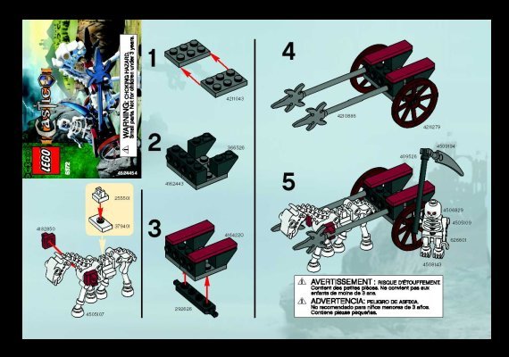 Notice / Instructions de Montage - LEGO - 5372 - Skeleton Chariot: Page 1