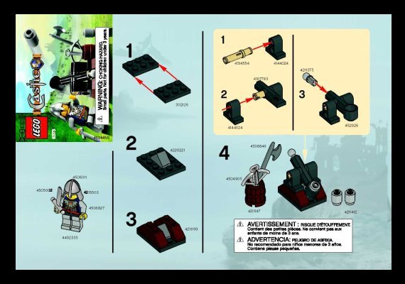 Notice / Instructions de Montage - LEGO - 5373 - Knight & Catapult: Page 1