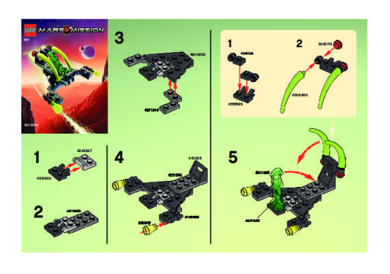 Notice / Instructions de Montage - LEGO - 5617 - Alien Jet: Page 1