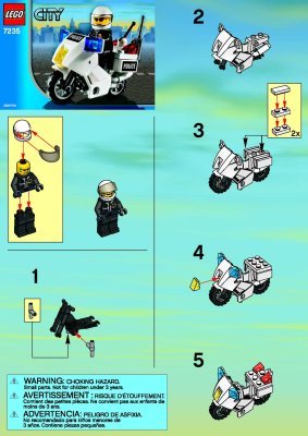 Notice / Instructions de Montage - LEGO - 7235 - Police Motorcycle: Page 1