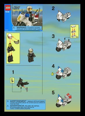 Notice / Instructions de Montage - LEGO - 7235 - Police Motorcycle: Page 1