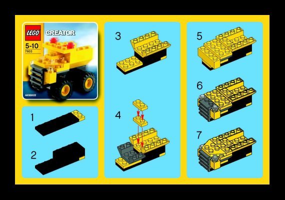 Notice / Instructions de Montage - LEGO - 7603 - Dump Truck: Page 1