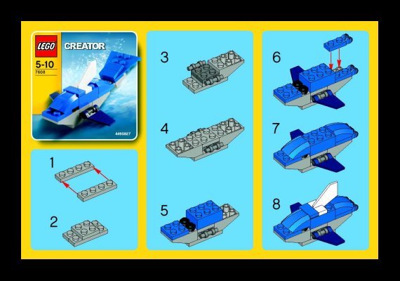 Notice / Instructions de Montage - LEGO - 7608 - Dolphin: Page 1