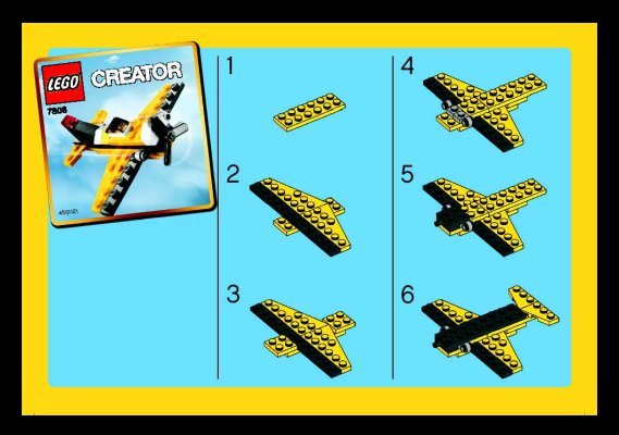 Notice / Instructions de Montage - LEGO - 7808 - Yellow airplane: Page 1