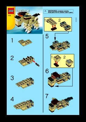 Notice / Instructions de Montage - LEGO - 7872 - Lion: Page 1