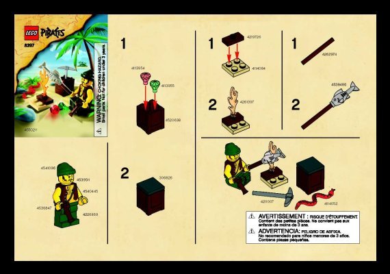 Notice / Instructions de Montage - LEGO - 8397 - Pirate Survival: Page 1