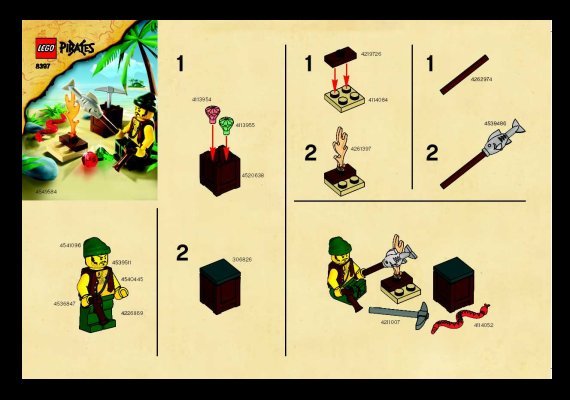 Notice / Instructions de Montage - LEGO - 8397 - Pirate Survival: Page 1