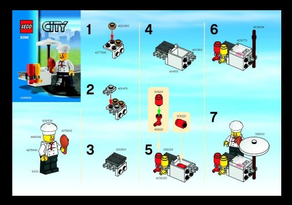 Notice / Instructions de Montage - LEGO - 8398 - BBQ Stand: Page 1