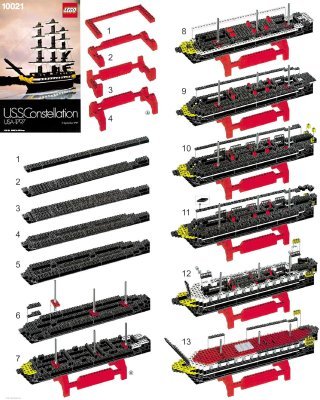 Notice / Instructions de Montage - LEGO - 10021 - USS Constellation (398): Page 1