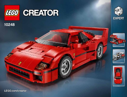 Notice / Instructions de Montage - LEGO - Creator - 10248 - La Ferrari F40: Page 1