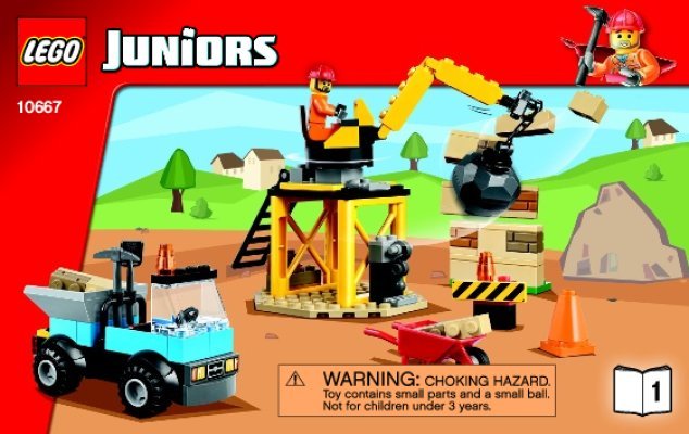 Notice / Instructions de Montage - LEGO - Juniors - 10667 - Boîte de construction du chantier: Page 1