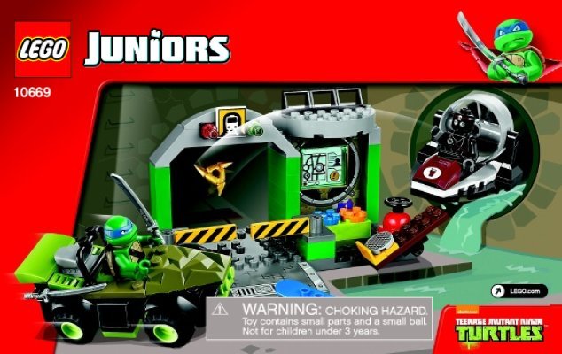 Notice / Instructions de Montage - LEGO - Juniors - 10669 - Le repaire des Tortues Ninja™: Page 1