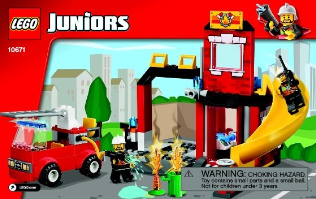 Notice / Instructions de Montage - LEGO - Juniors - 10671 - La caserne des pompiers: Page 1