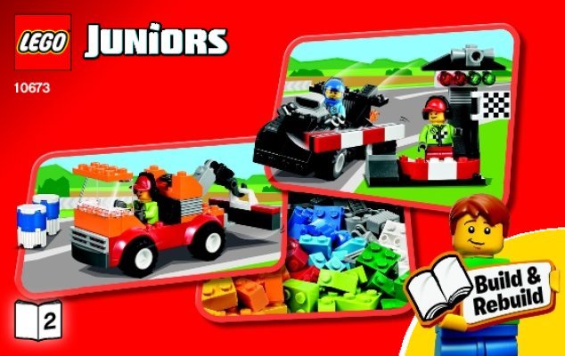 Notice / Instructions de Montage - LEGO - Juniors - 10673 - Grande boîte du rallye automobile: Page 1