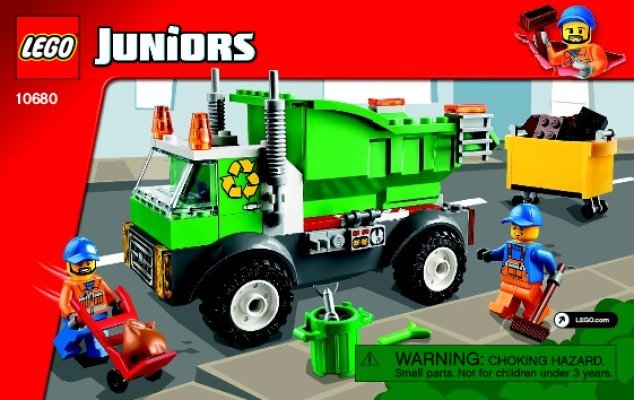 Notice / Instructions de Montage - LEGO - Juniors - 10680 - Le camion poubelle: Page 1