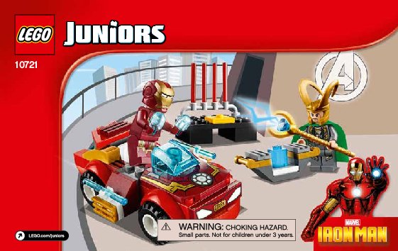 Notice / Instructions de Montage - LEGO - Juniors - 10721 - Iron Man contre Loki: Page 1