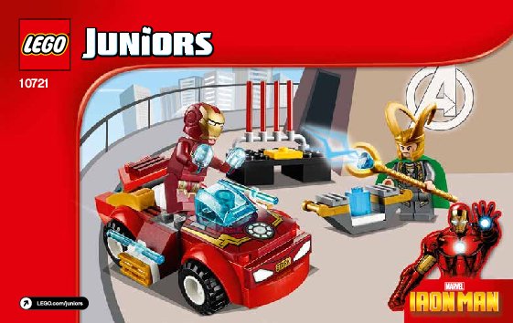 Notice / Instructions de Montage - LEGO - Juniors - 10721 - Iron Man contre Loki: Page 1