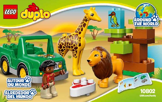 Notice / Instructions de Montage - LEGO - DUPLO - 10802 - Les animaux de la savane: Page 1