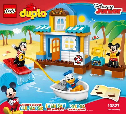 Notice / Instructions de Montage - LEGO - DUPLO - 10827 - La maison à la plage de Mickey et ses amis: Page 1