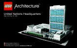 Notice / Instructions de Montage - LEGO - Architecture - 21018 - Le siège des Nations Unies: Page 1