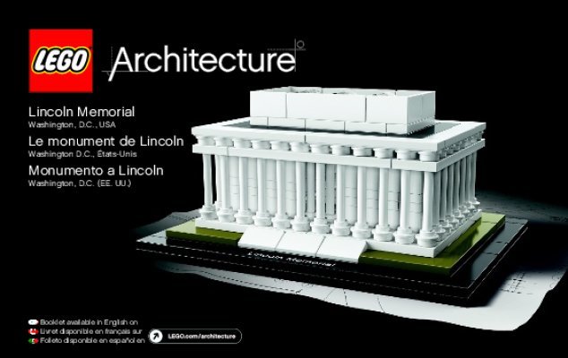 Notice / Instructions de Montage - LEGO - Architecture - 21022 - Lincoln Memorial: Page 1