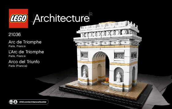 Notice / Instructions de Montage - LEGO - Architecture - 21036 - L'Arc de Triomphe: Page 1