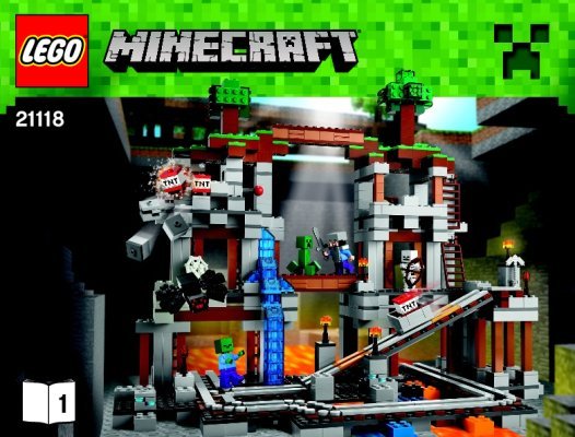 Notice / Instructions de Montage - LEGO - Minecraft - 21118 - La mine: Page 1