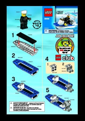 Notice / Instructions de Montage - LEGO - 30002 - Police Boat: Page 1