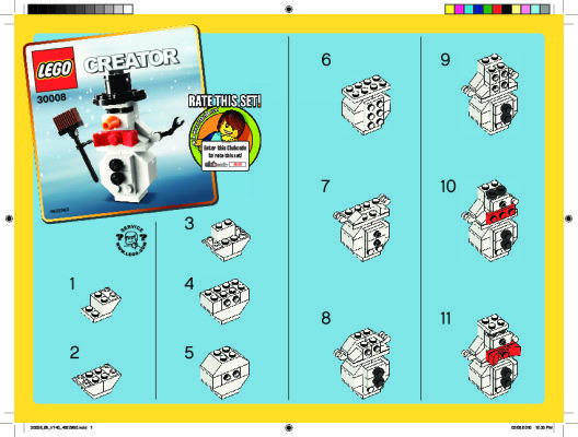 Notice / Instructions de Montage - LEGO - 30008 - Snowman: Page 1