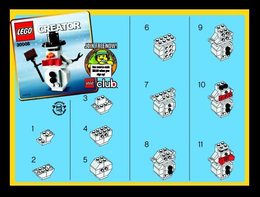 Notice / Instructions de Montage - LEGO - 30008 - Snowman: Page 1