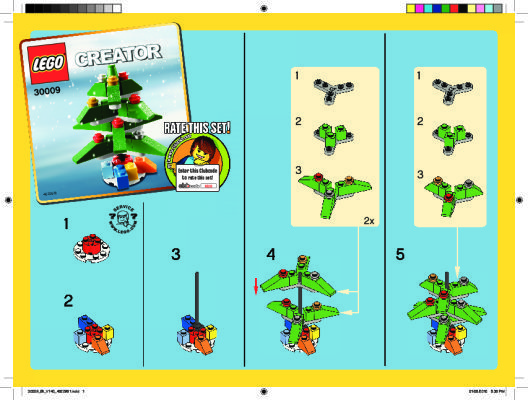 Notice / Instructions de Montage - LEGO - 30009 - Christmas Tree: Page 1