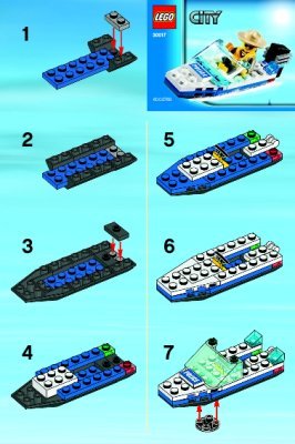 Notice / Instructions de Montage - LEGO - 30017 - Police Boat: Page 1