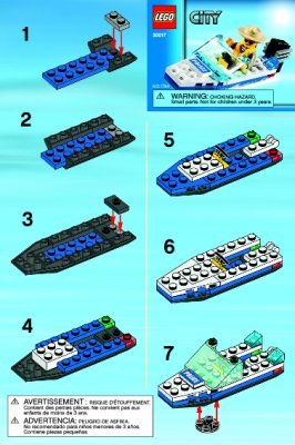 Notice / Instructions de Montage - LEGO - 30017 - Police Boat: Page 1