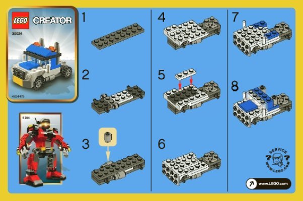 Notice / Instructions de Montage - LEGO - 30024 - Blue Truck: Page 1