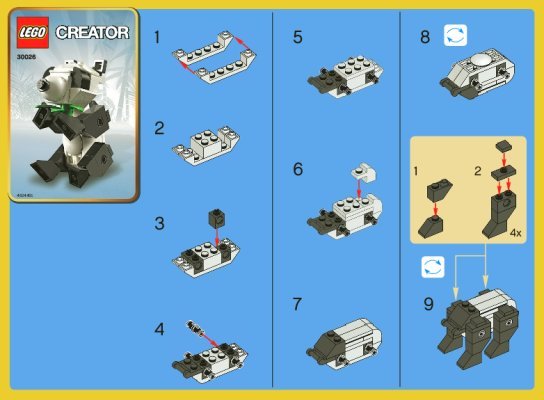 Notice / Instructions de Montage - LEGO - 30026 - Panda: Page 1