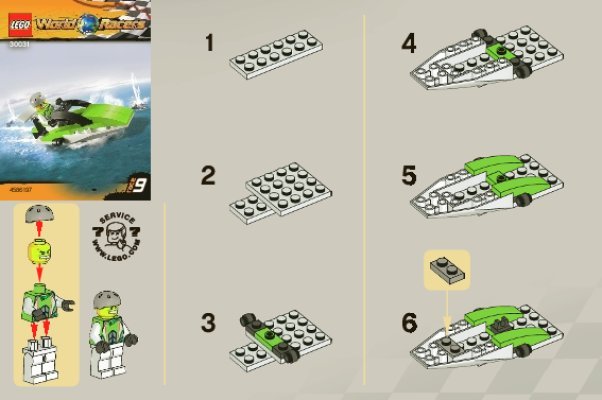 Notice / Instructions de Montage - LEGO - 30031 - World Race Powerboat: Page 1