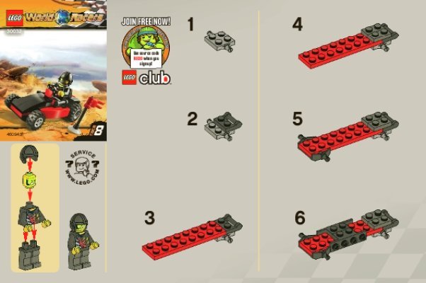 Notice / Instructions de Montage - LEGO - 30032 - World Race Buggy: Page 1