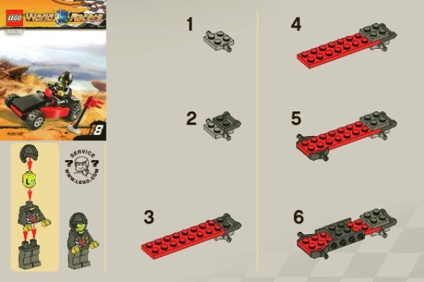 Notice / Instructions de Montage - LEGO - 30032 - World Race Buggy: Page 1